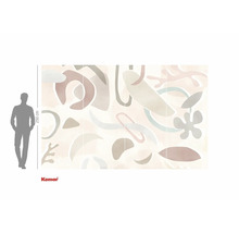 Fototapete mit abstrakten Formen und dem Komar Logo