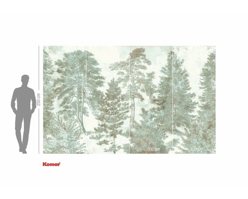 Fototapete mit Waldmotiv und Größenangaben