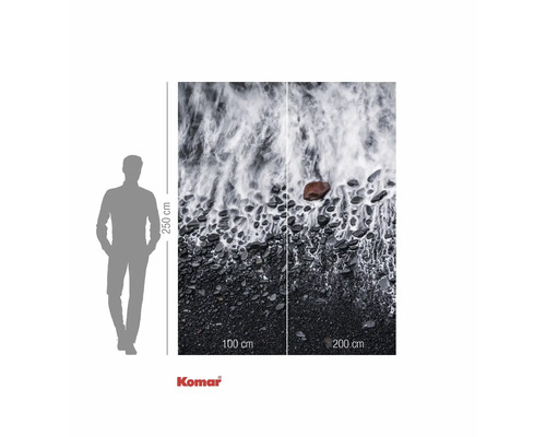 Komar Fototapete mit Strandmotiv, Steinen und Wellen, 300 Zentimeter breit und 250 Zentimeter hoch