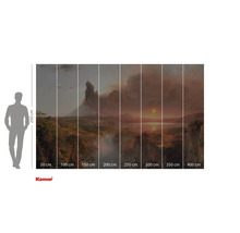 Fototapete mit Landschaftsmotiv und Größenangaben