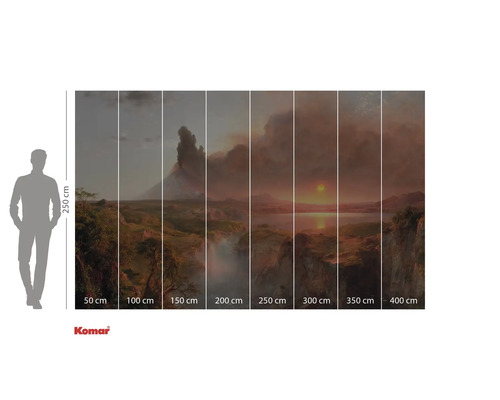 Fototapete mit Landschaftsmotiv und Größenangaben