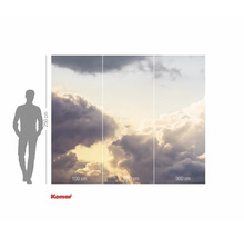 Fototapete mit Wolkenmotiv und Größenangaben