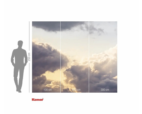 Fototapete mit Wolkenmotiv und Größenangaben