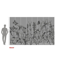 Fototapete mit Blumen und Schmetterlingen