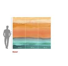 Komar Fototapete mit Farbverlauf und Größenangaben