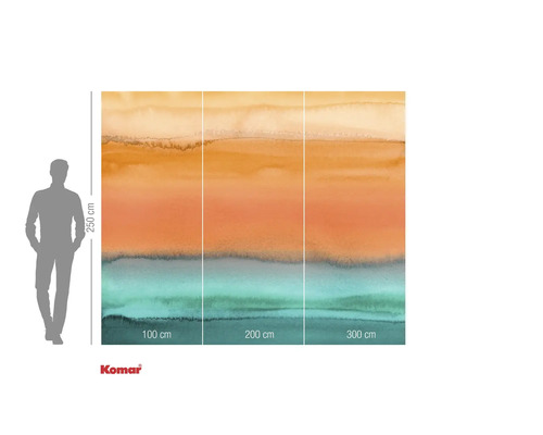 Komar Fototapete mit Farbverlauf und Größenangaben