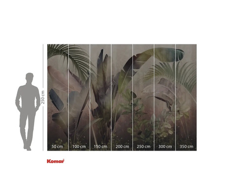 Komar Fototapete mit Pflanzenmotiv und Größenangaben