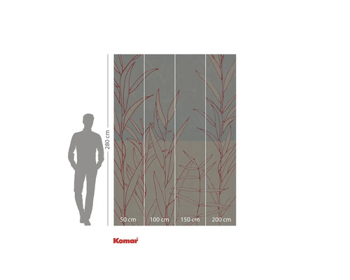 Fototapete mit Pflanzenmotiv und Größenangaben