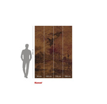 Komar Fototapete mit Waldmotiv, bestehend aus vier Teilen und den Maßen 50 cm, 100 cm, 150 cm und 200 cm in der Breite und 280 cm in der Höhe