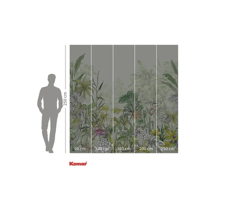Komar Fototapete mit Dschungelmotiv und Größenangaben