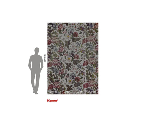 Komar Fototapete mit Blumenmuster, 280 cm hoch und 200 cm breit