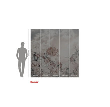 Fototapete mit Blumenmuster und Wolkenhimmel