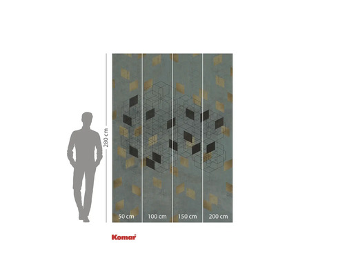 Komar Fototapete mit grafischem Muster und Maßangaben