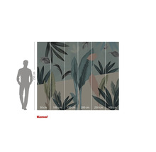 Fototapete mit Blättermotiv und Größenangaben