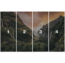 Vierteiliges Wandbild mit Berglandschaft