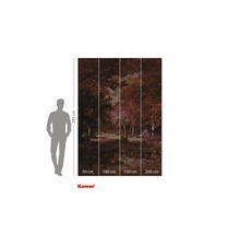 Fototapete mit Waldmotiv, bestehend aus vier Teilen und Größenangaben