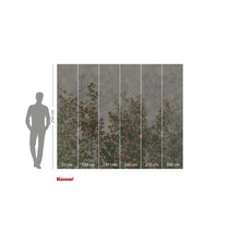 Komar Fototapete mit Rosenmotiv und Maßangaben.