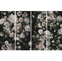 Vierteilige Fototapete mit Blumenmuster