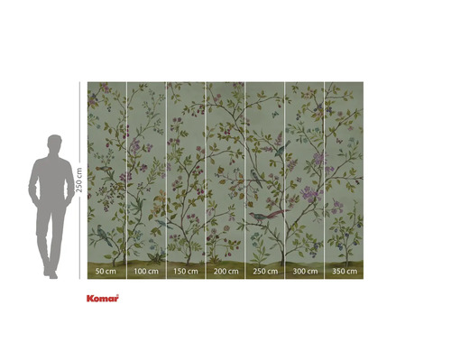 Fototapete mit Ästen, Blüten und Vögeln