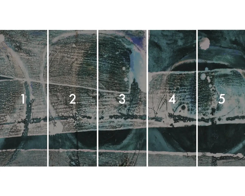 Mehrteiliges Wandbild mit abstraktem Muster