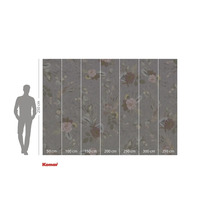 Fototapete mit Blumenmuster und Größenangaben