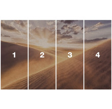 Vierteiliges Wandschirm mit Wüstenmotiv