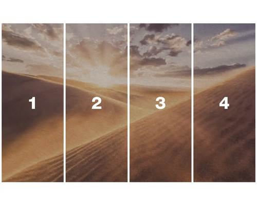 Vierteiliges Wandschirm mit Wüstenmotiv