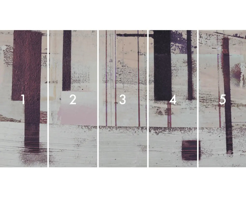 Mehrteiliges Wandbild mit abstrakten Formen