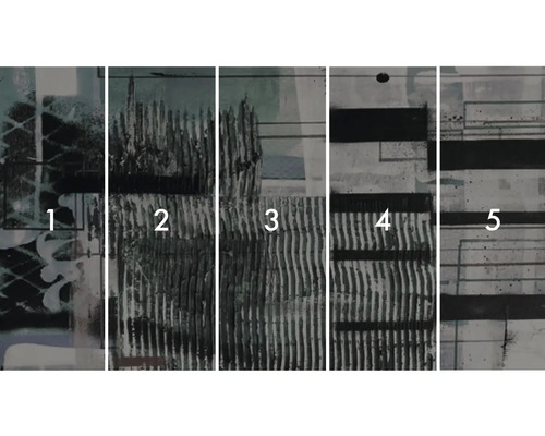 Fünfteiliges Wandpaneel mit abstraktem Muster