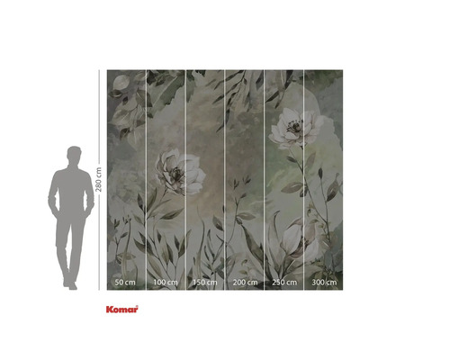 Fototapete mit Blumenmotiv, 280 mal 300 Zentimeter