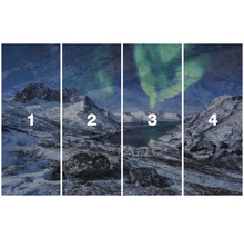 Vierteiliges Wandbild mit Berglandschaft