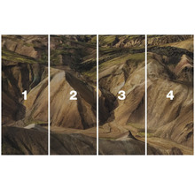 Vierteiliges Landschaftsbild der Berge