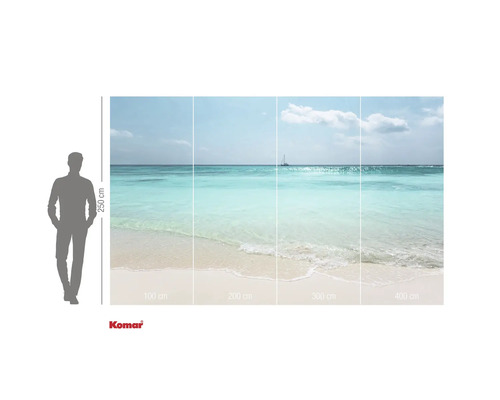 Fototapete mit Strandmotiv und Segelboot