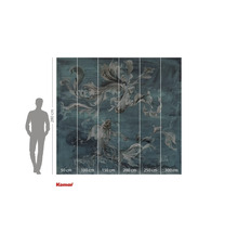 Fototapete mit Fischmotiv und Größenangaben.