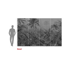 Fototapete mit Dschungelmotiv und Größenangaben