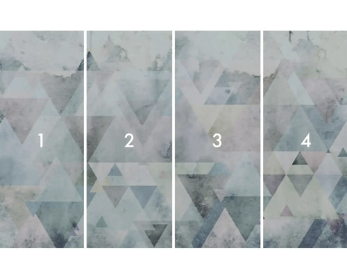 Vierteilige Fototapete mit abstraktem Dreiecksmuster