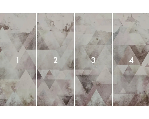 Vierteilige Fototapete mit abstraktem Dreiecksmuster