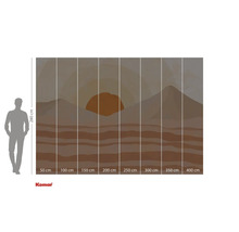 Komar Fototapete mit Wüstenlandschaft und aufgehender Sonne, 280 x 400 cm