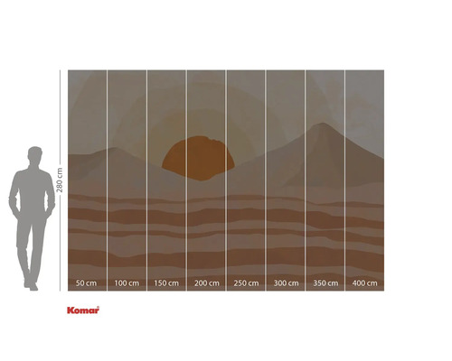 Komar Fototapete mit Wüstenlandschaft und aufgehender Sonne, 280 x 400 cm