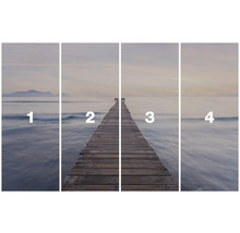 Vierteilige Fototapete mit Steg am Meer