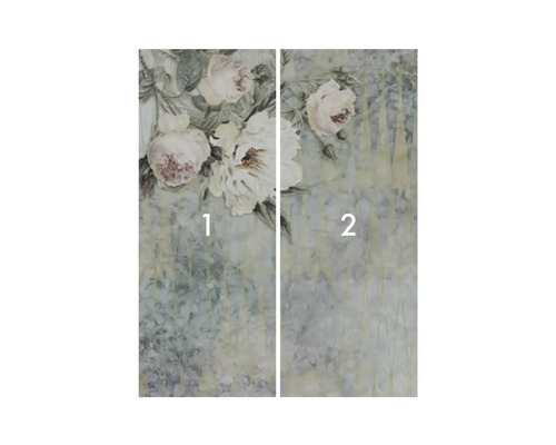 Zweiteiliges Wandbild mit Rosenmotiv