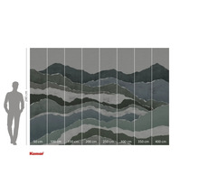 Fototapete mit Bergmotiv und Größenangaben