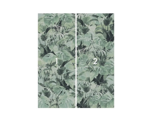 Tapete mit Pflanzenmotiven, bestehend aus zwei Bahnen
