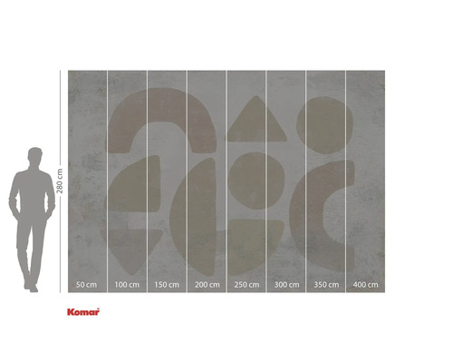 Fototapete mit abstraktem, geometrischem Muster und Größenangaben