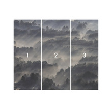 Fototapete bestehend aus drei Teilen mit Waldmotiv im Nebel