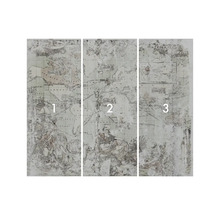 Dreiteilige Fototapete mit Weltkartenmotiv