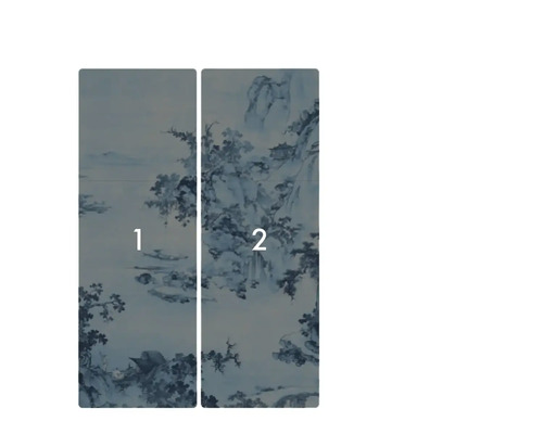 Tapete mit Landschaftsmotiv, bestehend aus zwei Bahnen