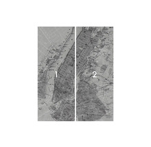 New York Stadtplan Fototapete, zweiteilig