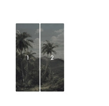 Zweiteilige Tapete mit Palmenmotiv