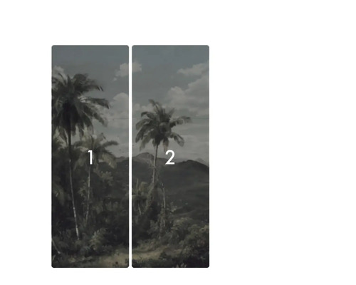 Zweiteilige Tapete mit Palmenmotiv